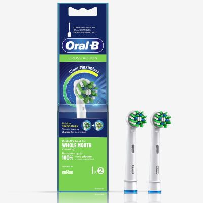 Oral B Cross Action Electric Toothbrush Soft Replacement Brush Heads Pack of 2