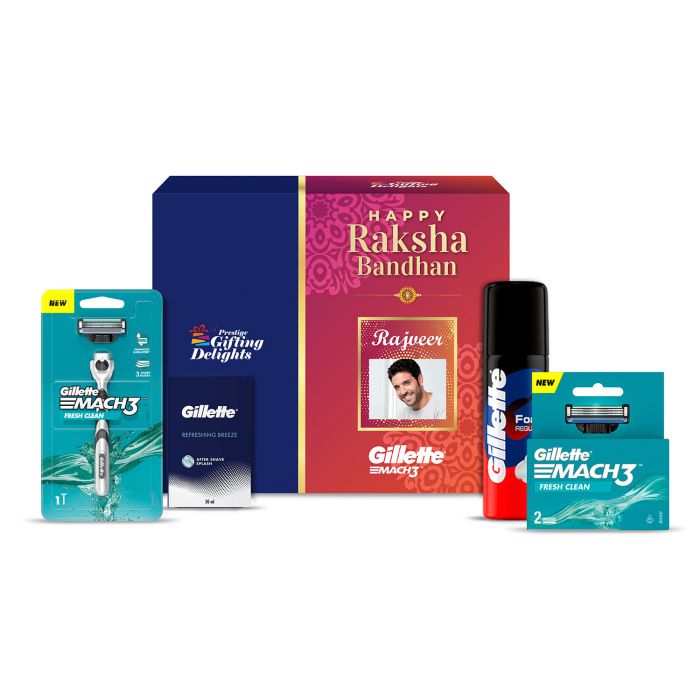 Gillette Mach3 Turbo Sensitive Soothing Rakhi Gift Pack