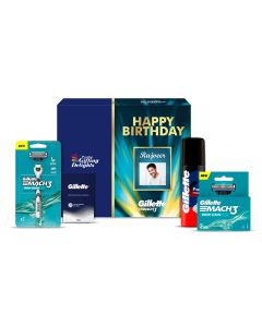 Gillette Mach3 Turbo Sensitive Soothing Happy Birthday Gift Pack