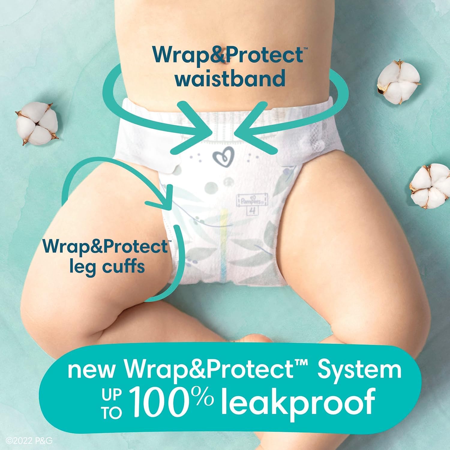 Pampers Pure Protection Baby Diapers, Taped Diapers, (L) 22 Count