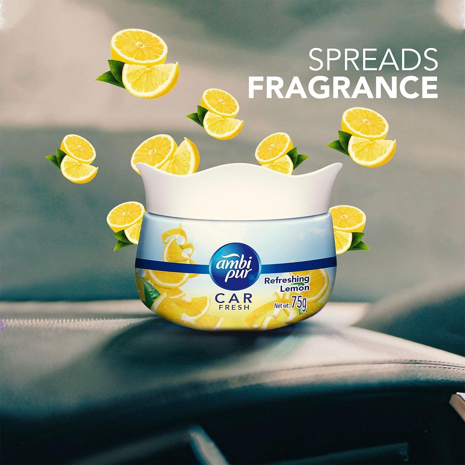 Ambi Pur Car Freshener Gel Refreshing Lemon 75 gm