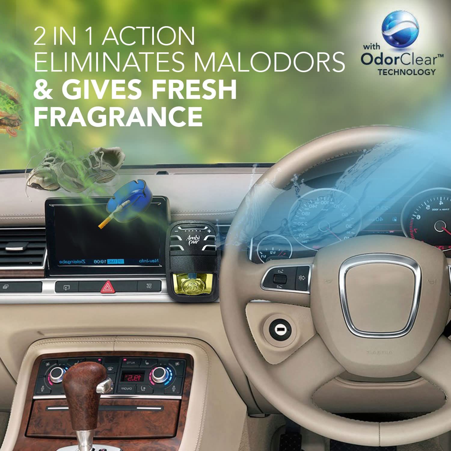 Ambi Pur Aqua Car Air Freshener Starter Kit (7.5ml)