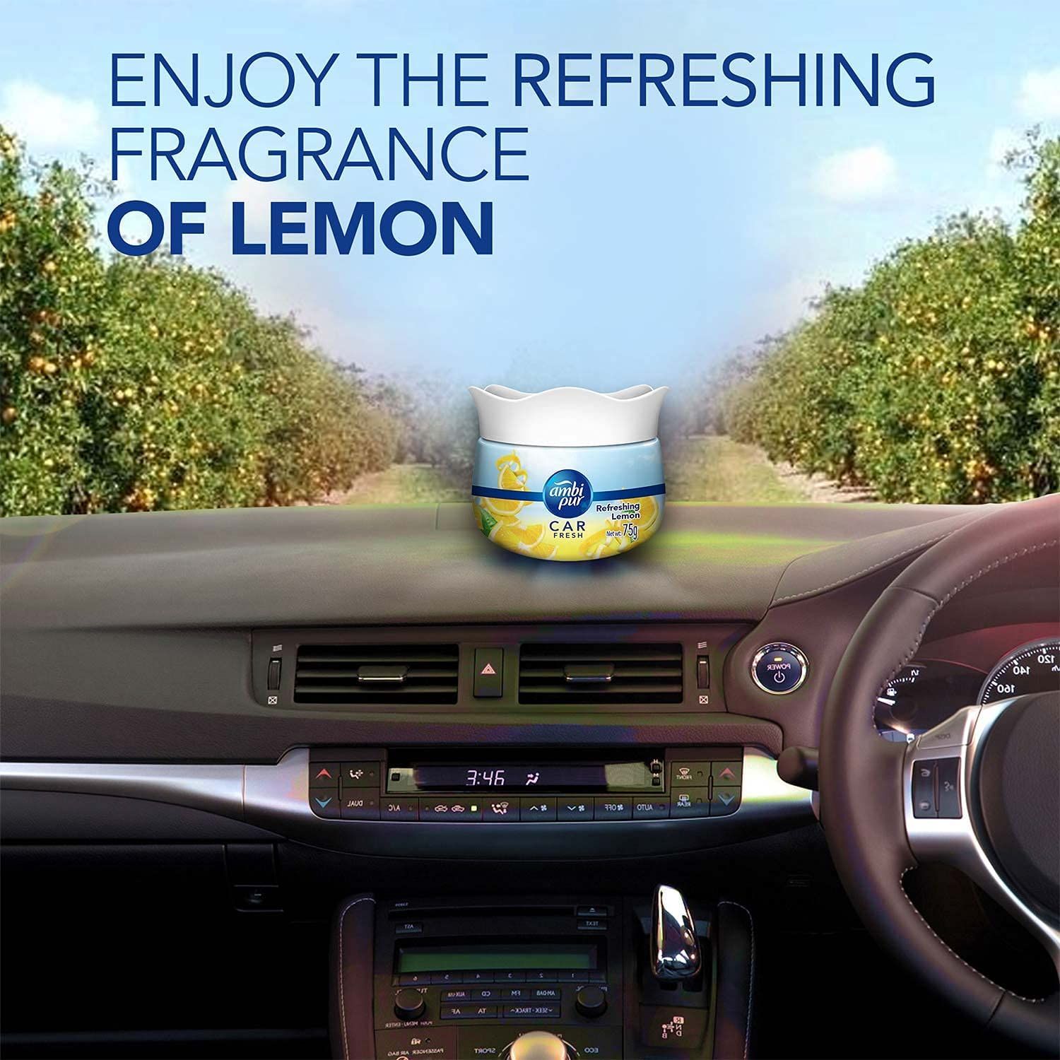 Ambi Pur Car Freshener Gel Refreshing Lemon 75 gm