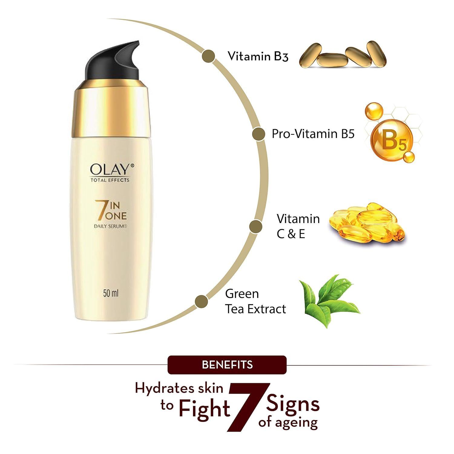 Olay Total Effects 7-In-1 Anti-Aging Serum, 50ml